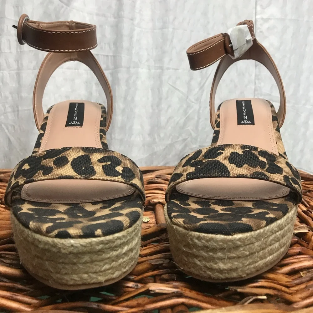 STEVE MADDEN Wedge Kippie Animal Print Espadrille 10